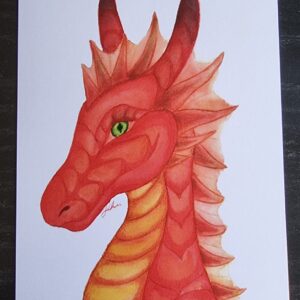 Red Dragon A5 Watercolour Print