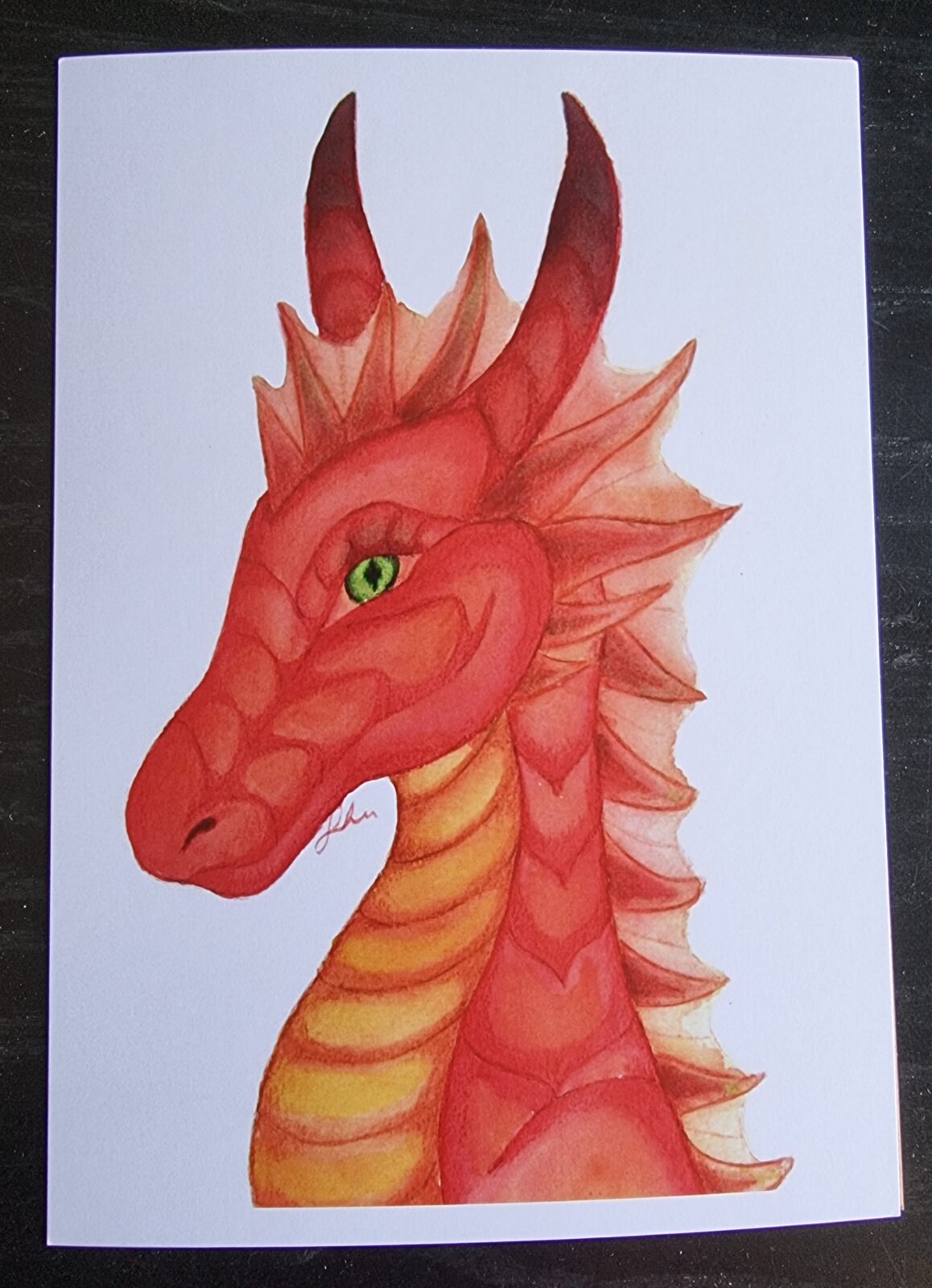 Red Dragon A5 Watercolour Print