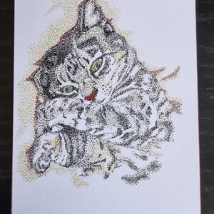 Bengal Cat A5 Pointillism Print