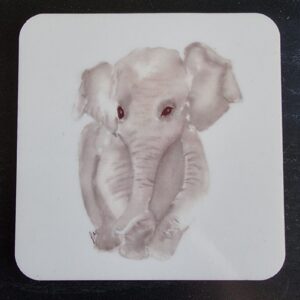 Elephant Watercolour Coaster