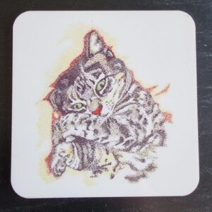 Bengal Cat Pointillism Coaster