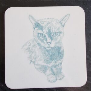 Cat Pointillism Coaster