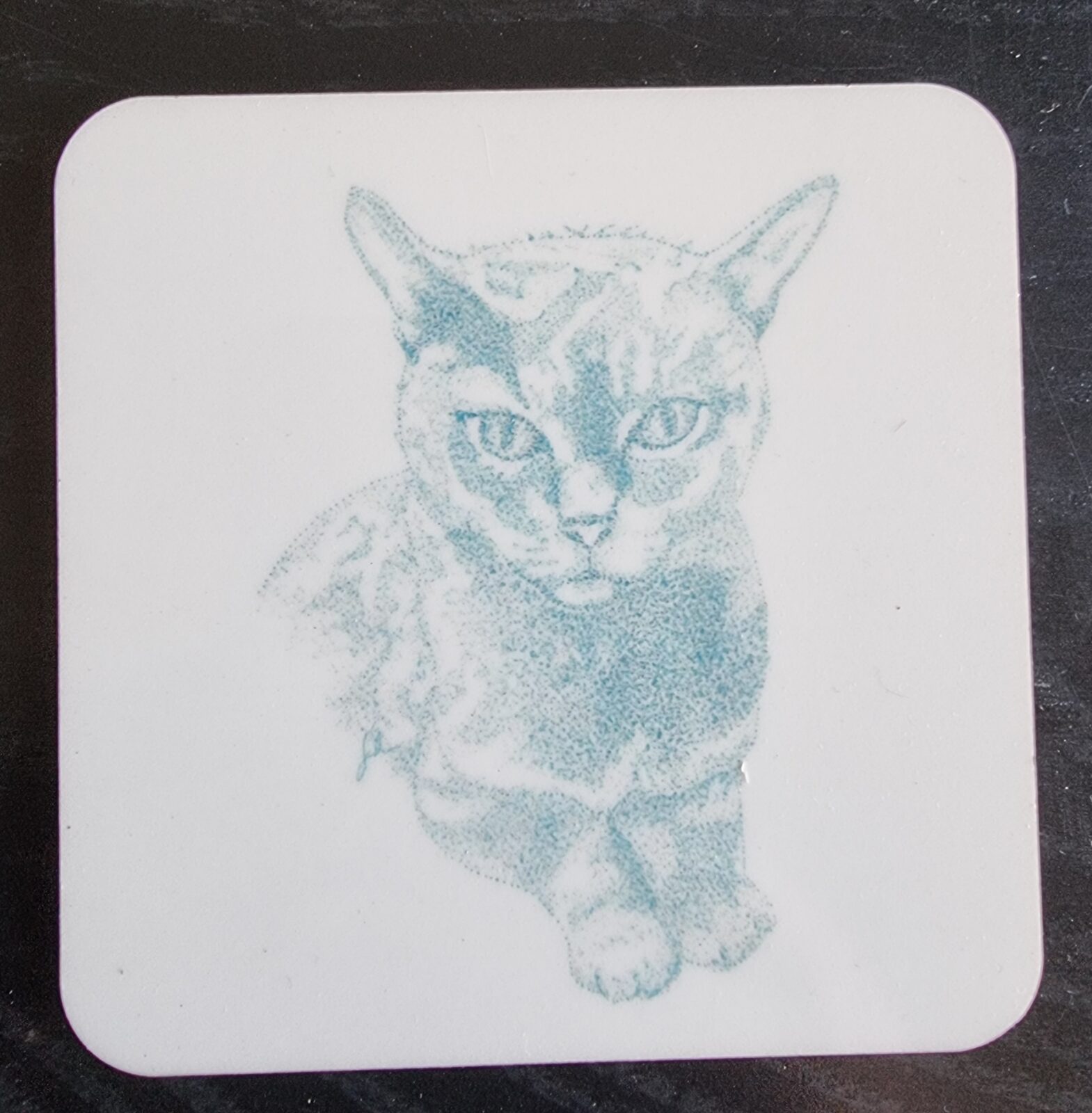 Cat Pointillism Coaster