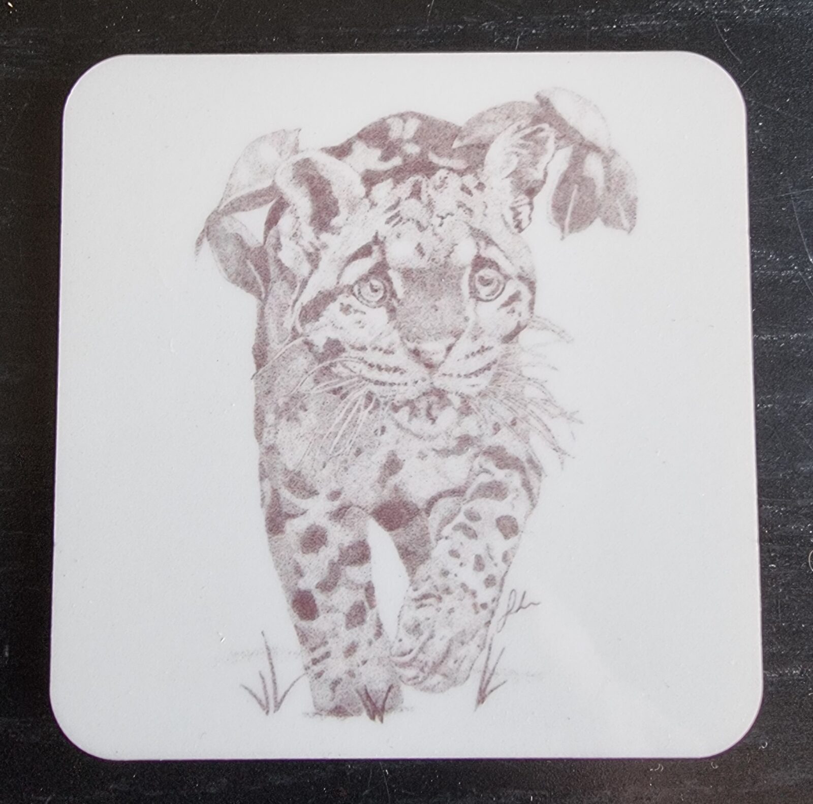 Leopard Pointillism Coaster