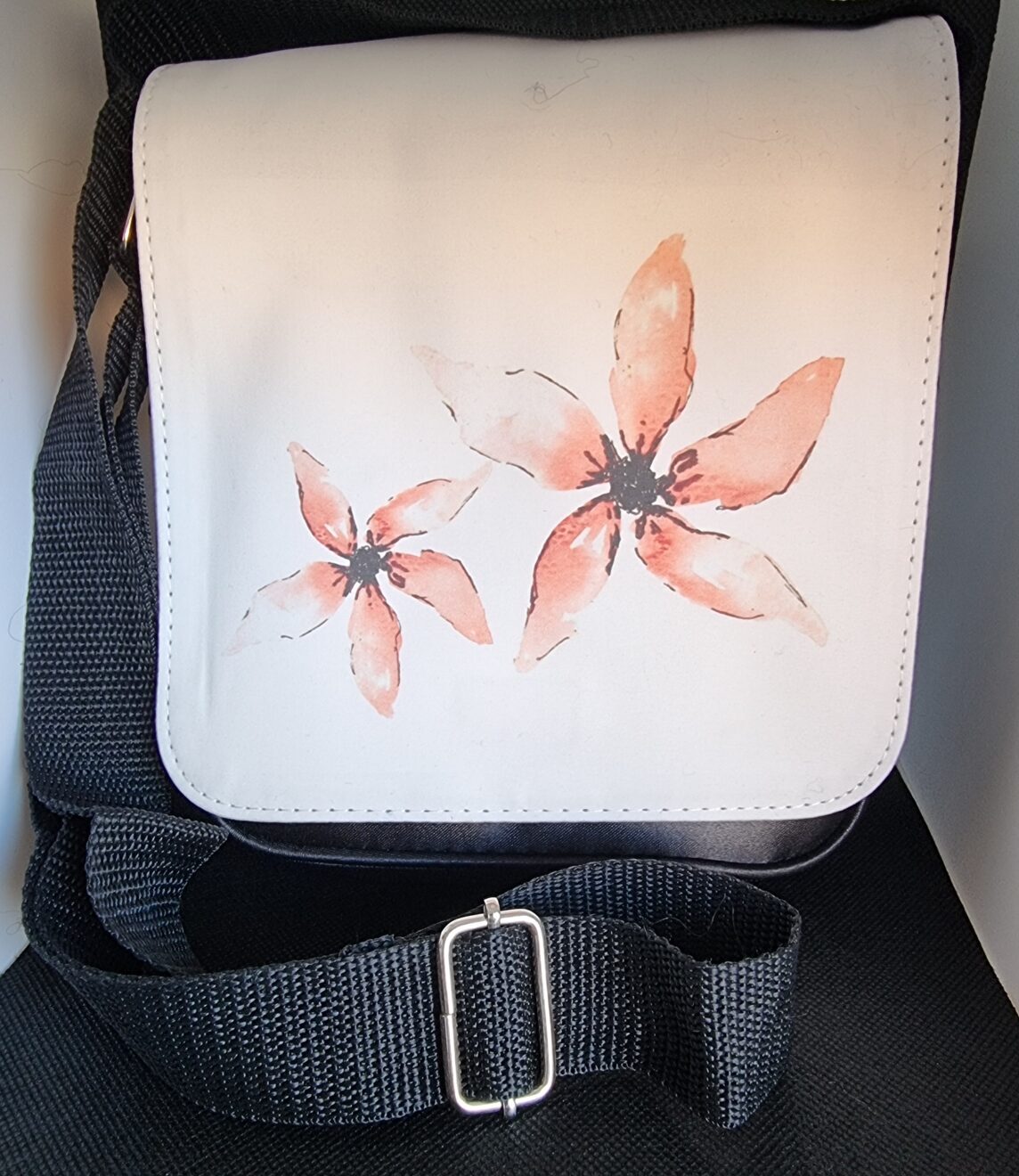 Pink Flowers Crossbody Bag