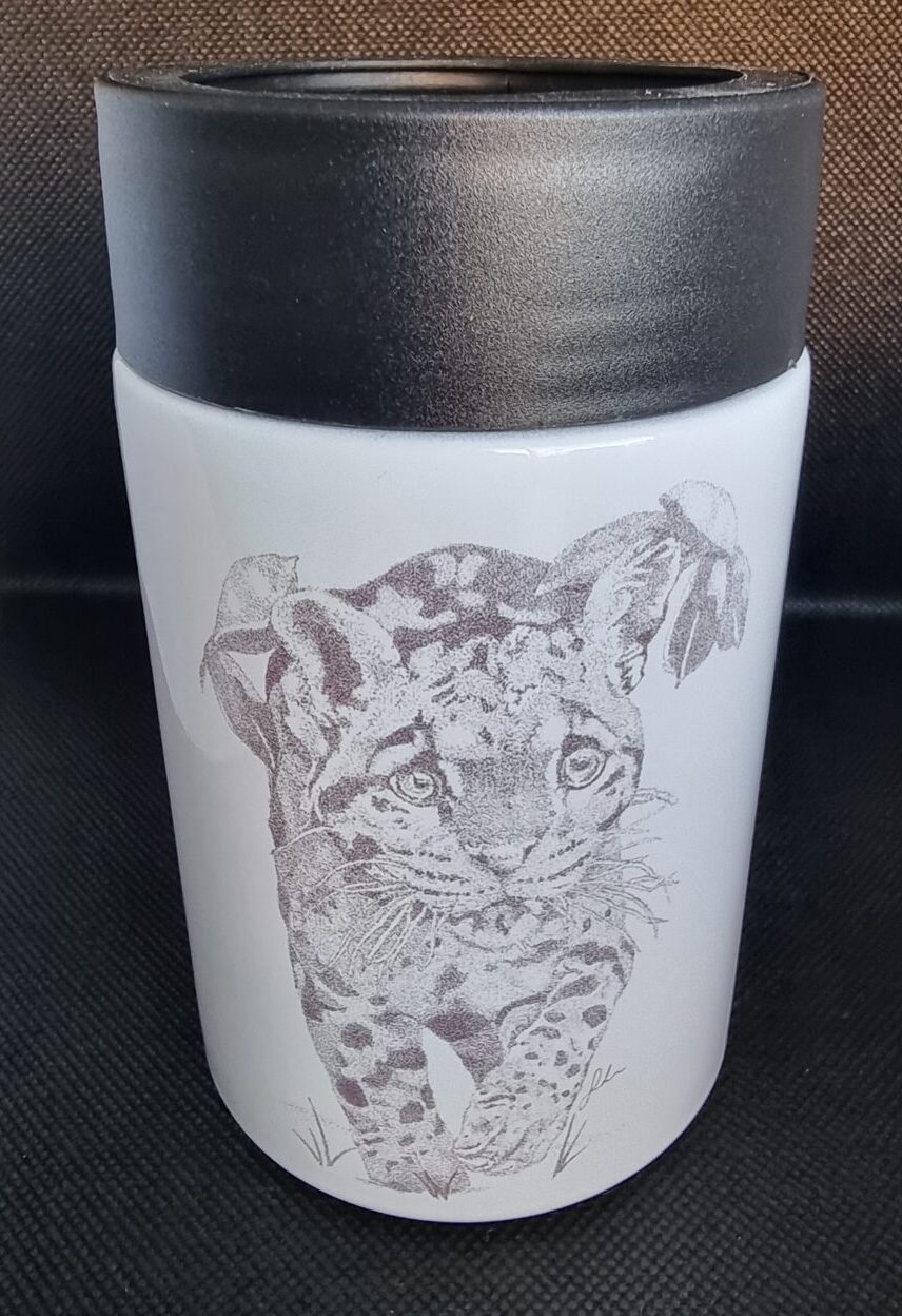 Leopard Pointillism Can Cooler