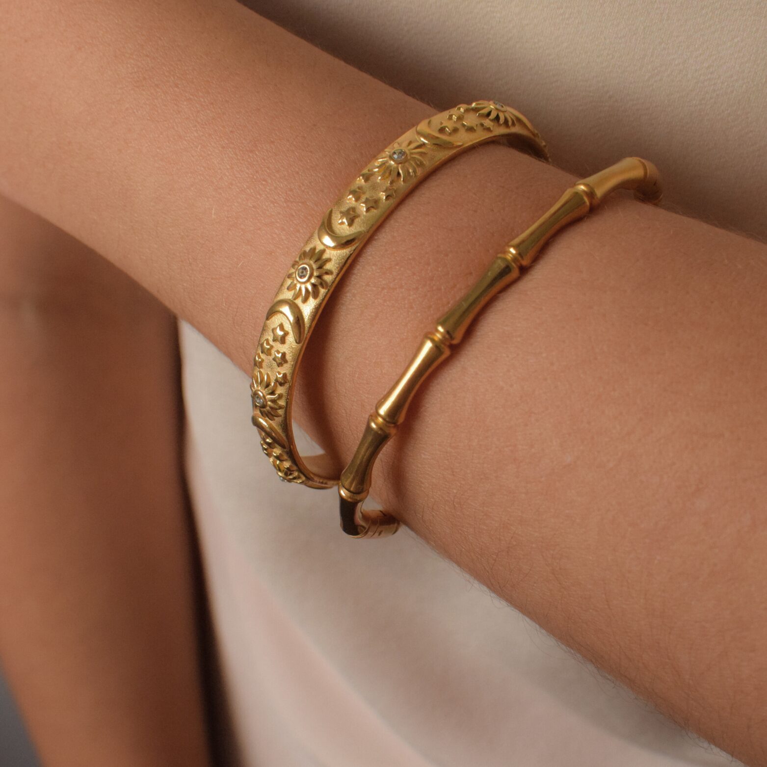 Sundazed Cuff - 18K Gold Plated Stainless Steel - Image 2