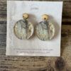 Round Bamboo and acrylic Artist earring