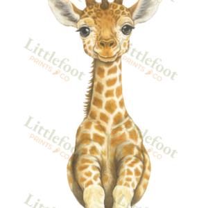 The giraffe print as it comes when purchased, without any footpints.