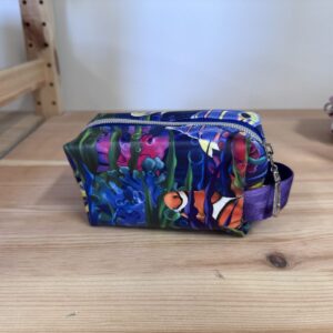 Ocean print boxy zipper pouch