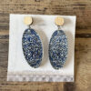 Oval Bamboo and acrylic Artist earring