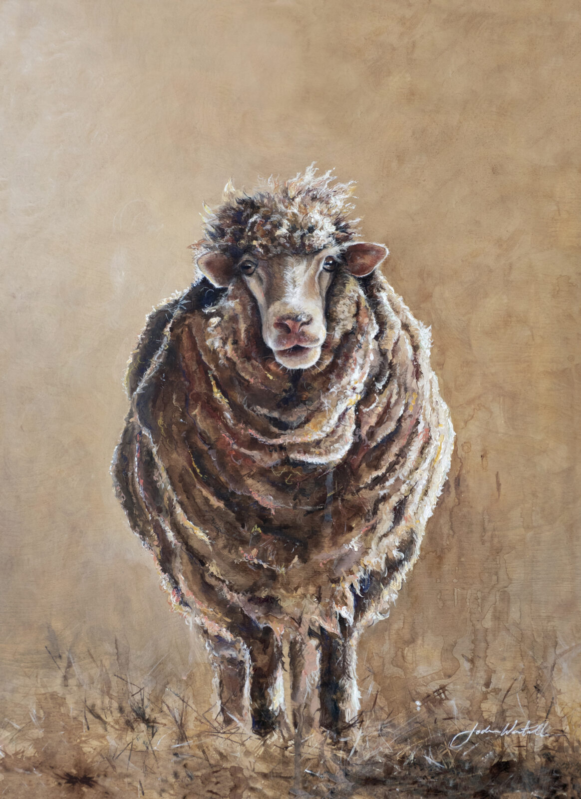 Painting of a Sheep by Jodie Westall Artist