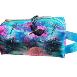 Dragonfly print boxy zipper pouch