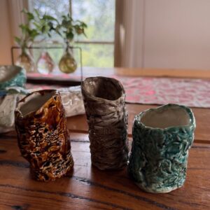 Small textured bud vase