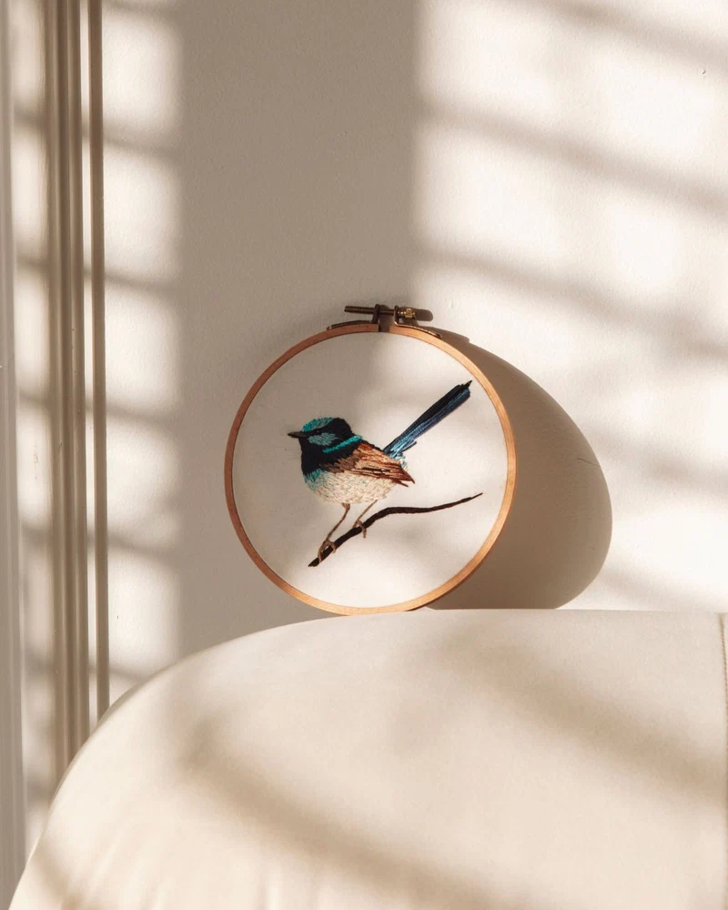 Embroidery Kit - Blue Wren - Image 3
