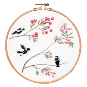 Embroidery Kit - Spring Magpies