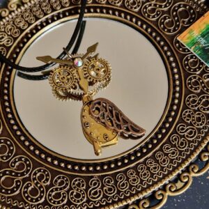 Handmade Steampunk Owl Necklace