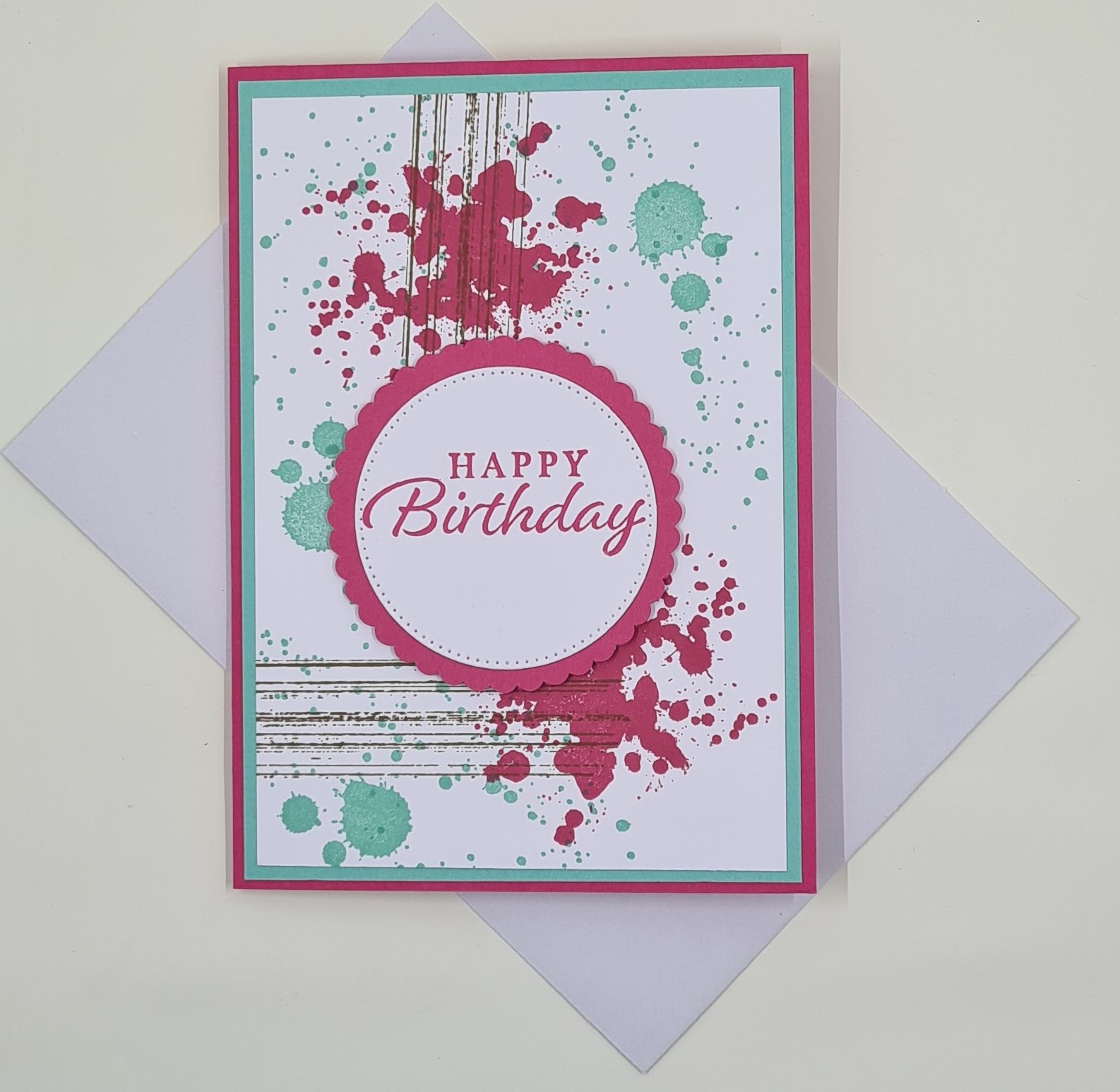 Pink grunge Birthday Card