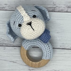 Baby Rattle - Blue Puppy