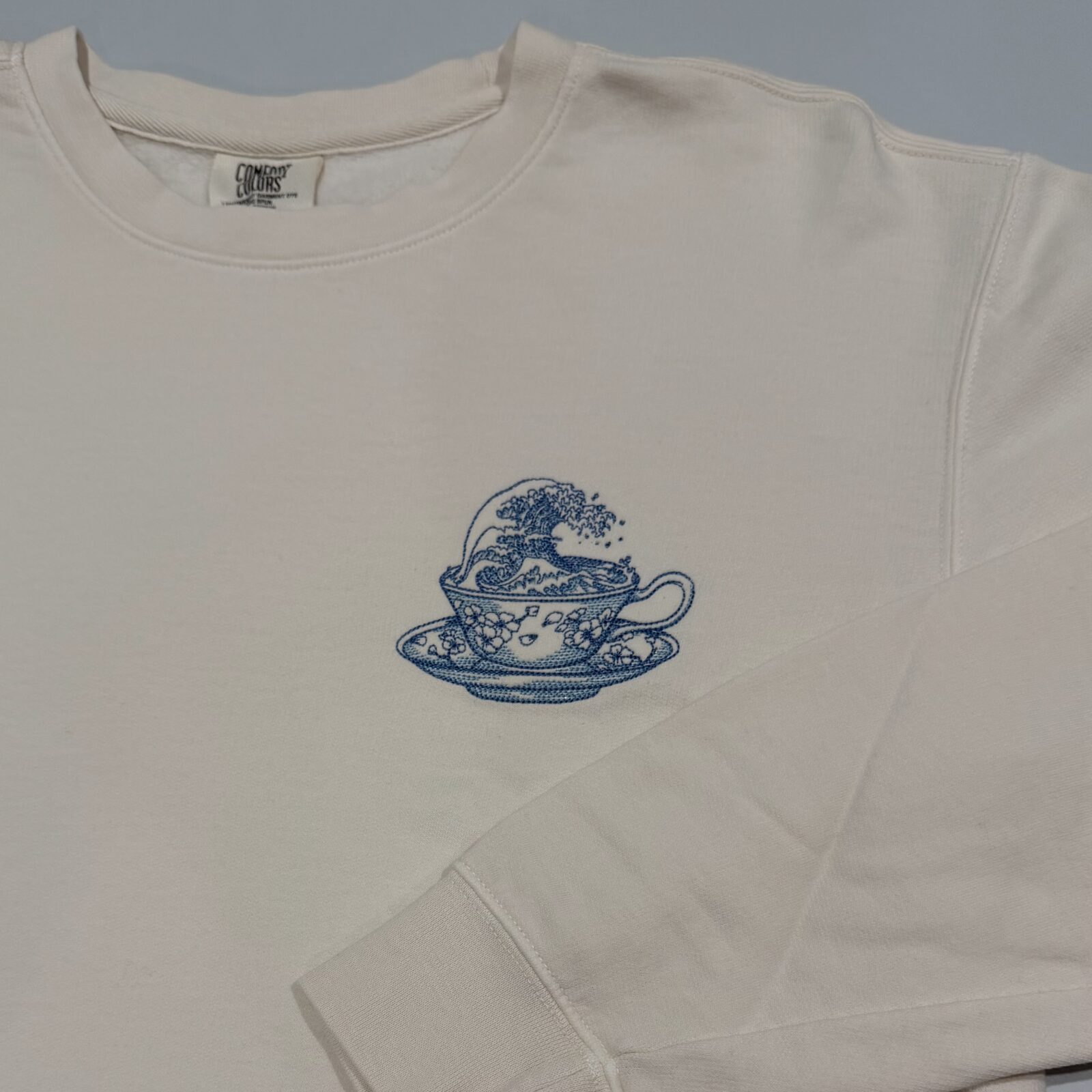 Teacup & Wave - Embroidered Lightweight Jumper