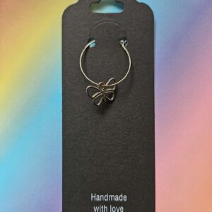 Wine glass charm approx 4cms butterfly pewter