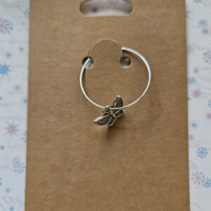 Wine glass charm approx 4cms butterfy silver