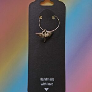 Wine glass charm approx 4cms dragonfly silver
