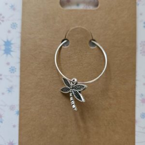 Wine glass charm approx 4cms dragonfly silver1