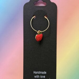 Wine glass charm approx 4cms fruit red apple