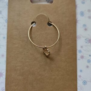 Wine glass charm approx 4cms heart gold2