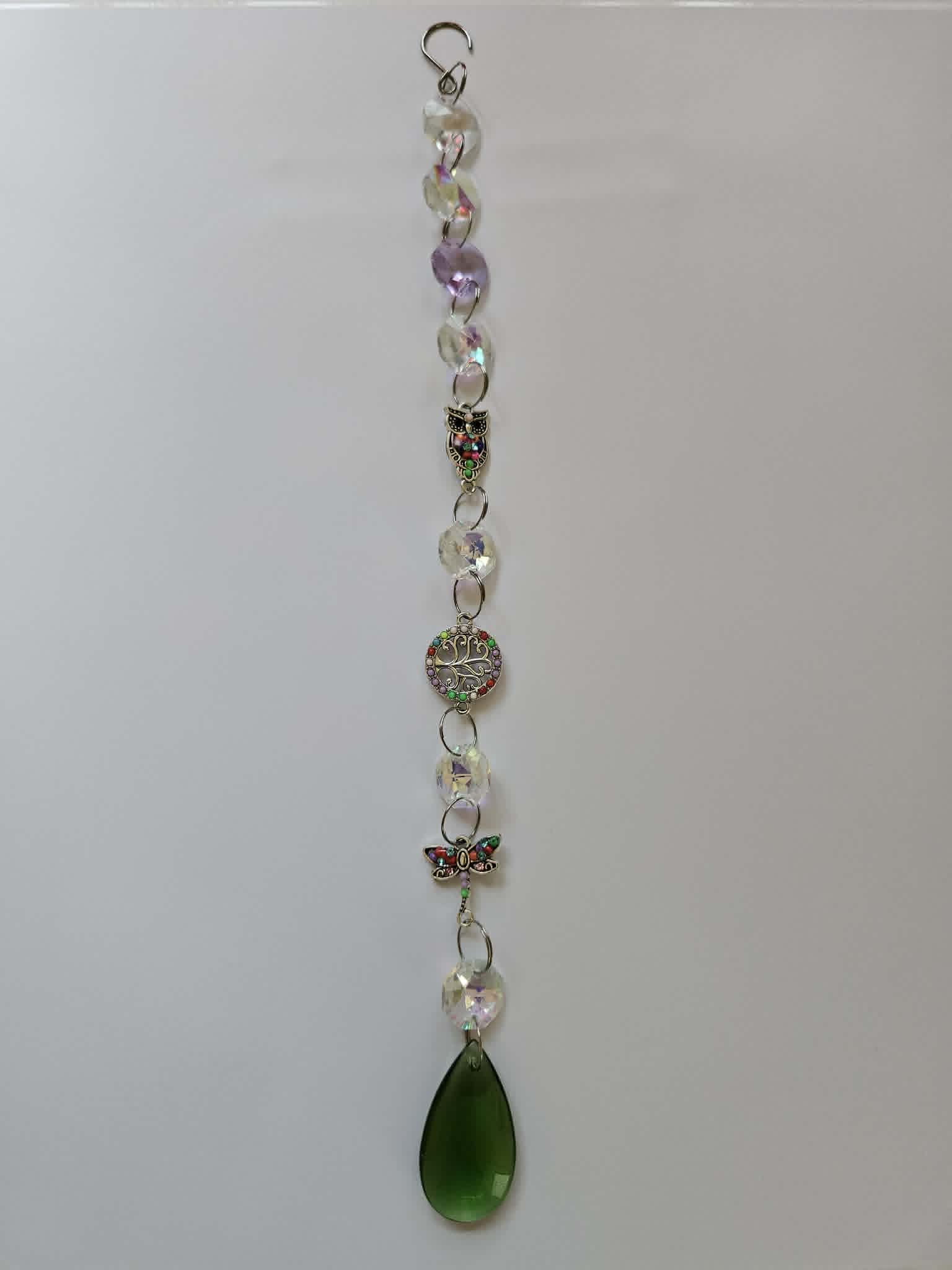 Large suncatcher approx 25 cms dragon fly, family tree and owl multi coloured