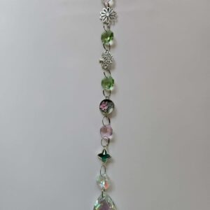 Large suncatcher approx 25 cms flower family tree flower star green pink