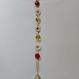 Large suncatcher approx 25 cms flower heart white yellow red