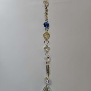 Large suncatcher approx 25 cms pet blue crystal paw heartbeat love