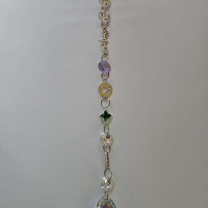 Large suncatcher approx 25 cms pet green purple paw heartbeat star