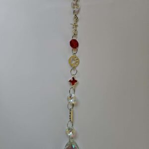 Large suncatcher approx 25 cms pet red star paw heartbeat