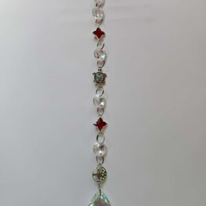 Large suncatcher approx 25 cms turtle star family tree red crystal