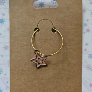 Wine glass charm approx 4cms pink star1