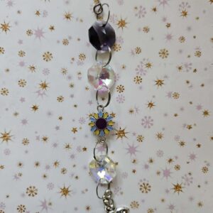 Small suncatcher approx 15 cms ballerina flower blue yellow