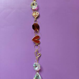 Medium suncatcher approx 20 cms hearts red gold and yellow
