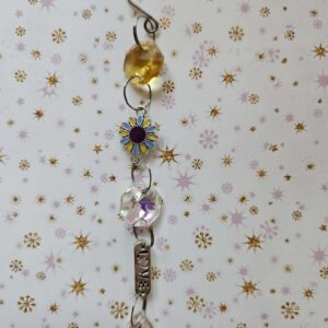 Small suncatcher approx 15 cms love and blue and yellow flower
