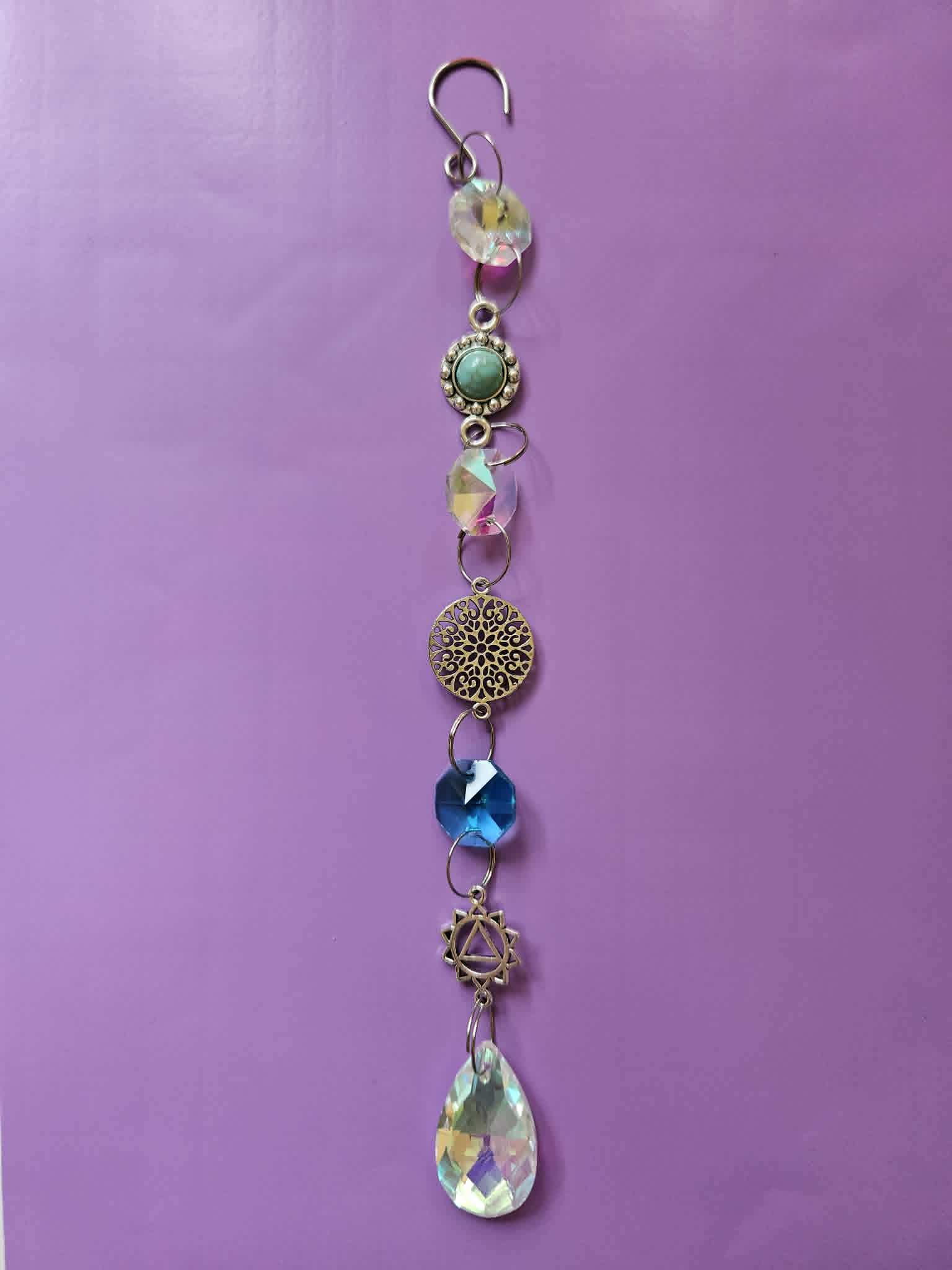 Medium suncatcher approx 20 cms spiritual blue and green