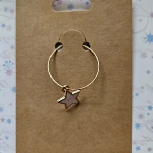Wine glass charm approx 4cms star pink