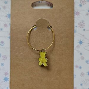 Wine glass charm approx 4cms teddy bear yellow