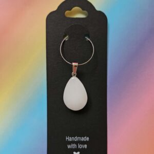 Wine glass charm approx 4cms white gem