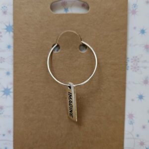 Wine glass charm approx 4cms words imagine