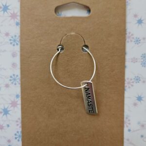 Wine glass charm approx 4cms words namaste
