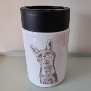 Fox Pointillism Can Cooler