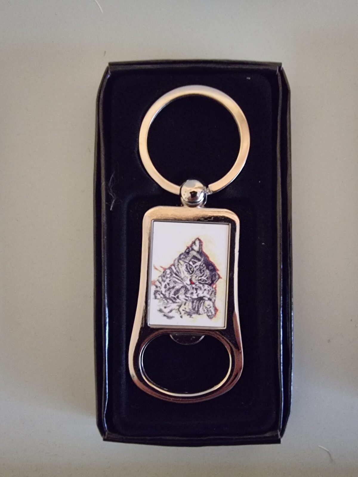 Bengal Cat Pointillism Bottle Opener Keyring