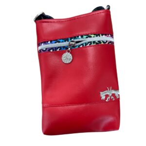 Red crossbody phone bag
